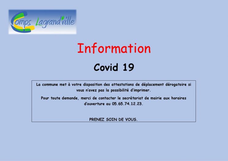 Information &agrave; la population : Attestation de d&eacute;placement d&eacute;rogatoire