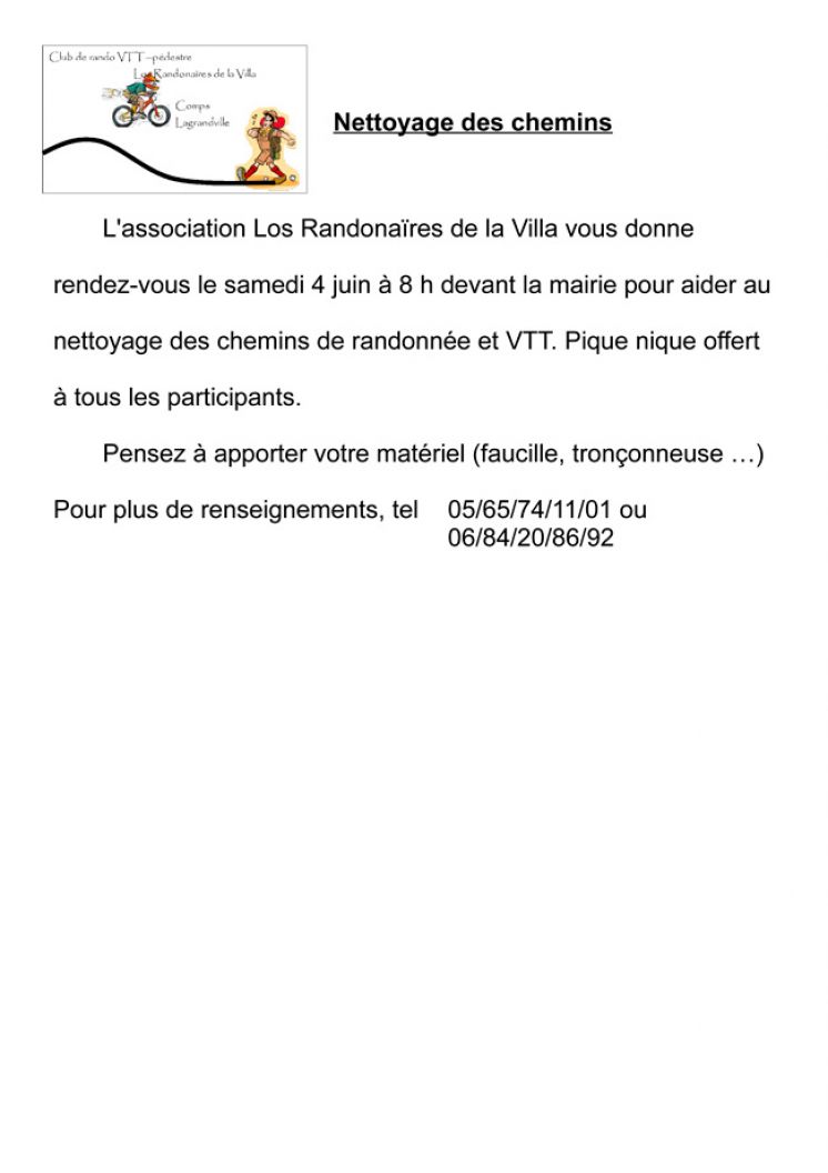 Nettoyage des chemins