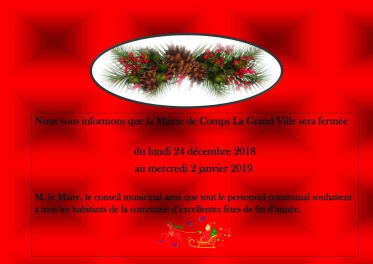 Fermeture exceptionnelle de la mairie