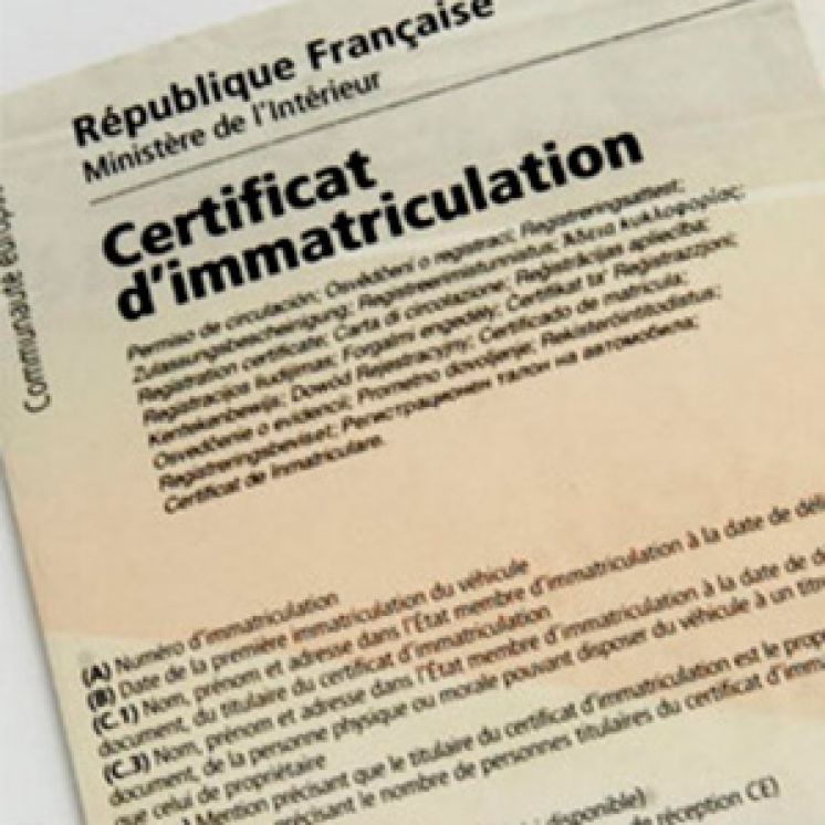 Certificat d&#039;immatriculation