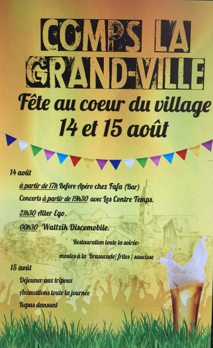 F&ecirc;te au coeur du village les 14 et 15 Aout 2017