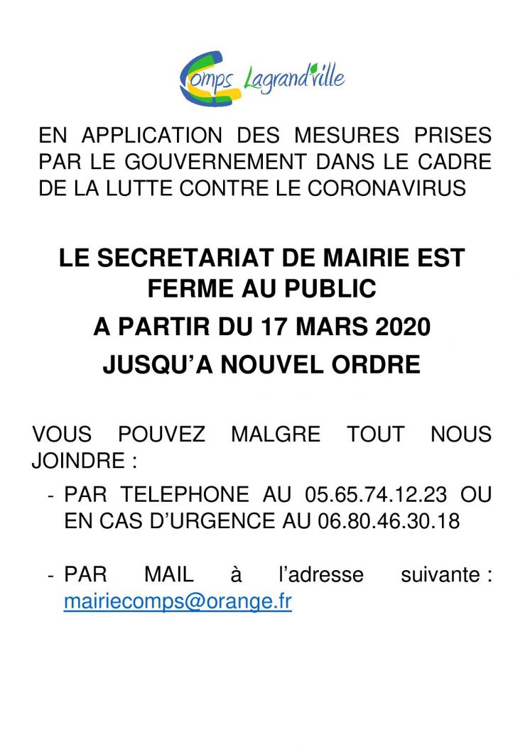 Information &agrave; la population : Covid19