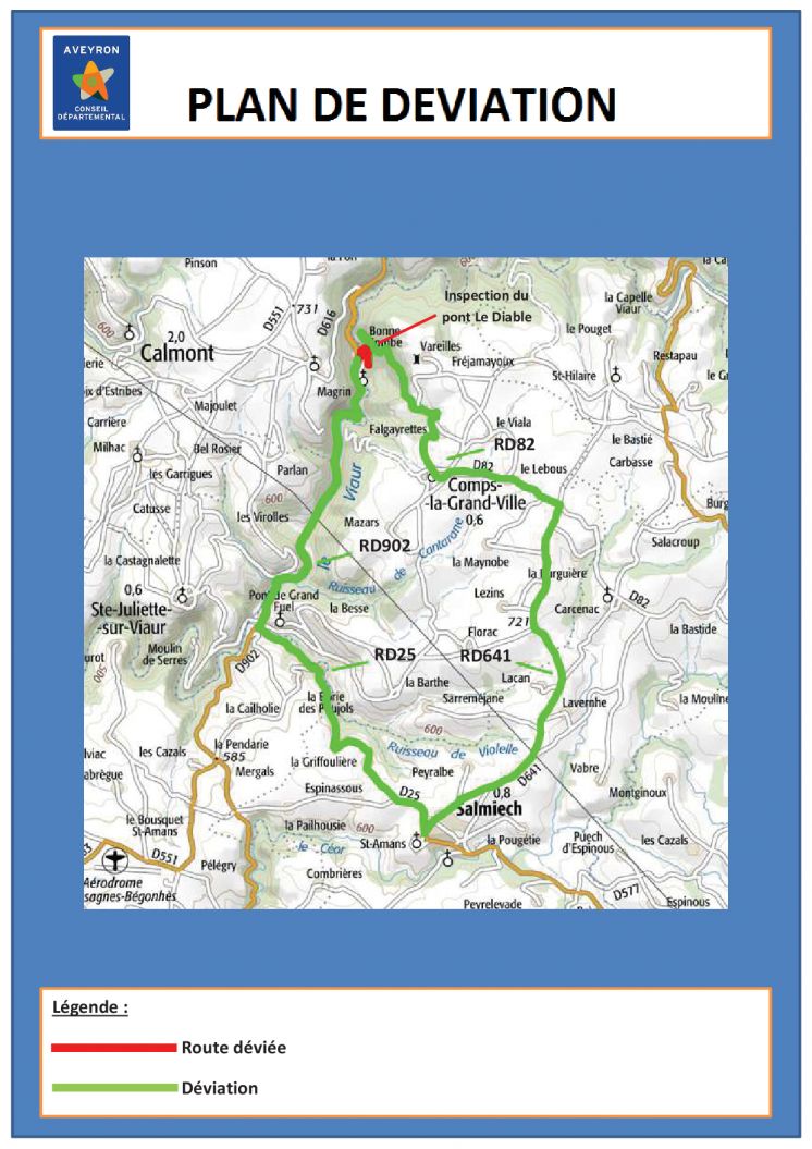 Interruption circulation Pont du Diable RD82