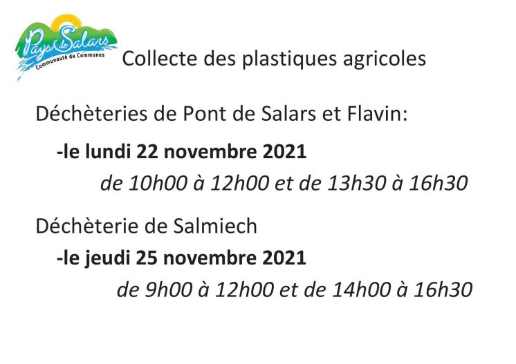 Collecte des plastiques Agricoles