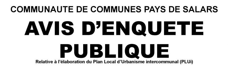 Information &agrave; la population : Avis d'enqu&ecirc;te publique PLUi