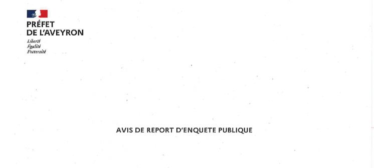 Information &agrave; la population : Avis de report d'enqu&ecirc;te publique